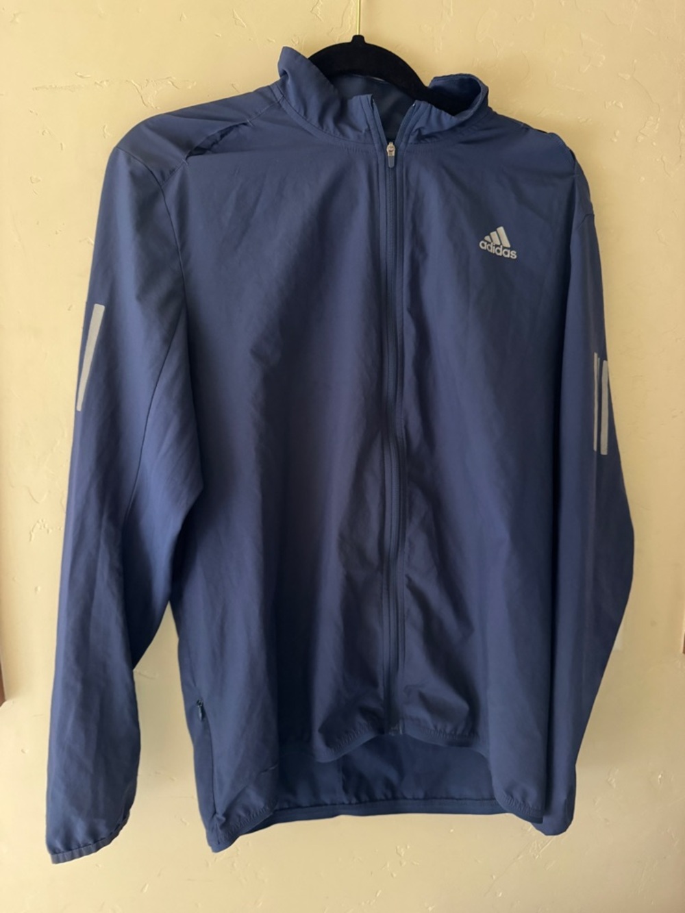 adidas Men's Blue Full-Zip Windbreaker Jacket